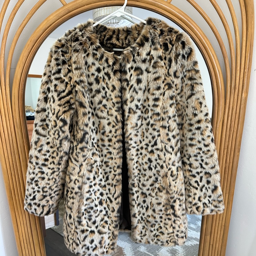 Steve Madden animal print faux fur coat